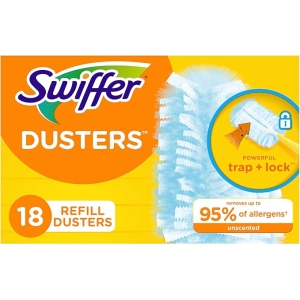 Swiffer Dusters Refill for Cleaning, Feather & Microfiber Duster Disposable Alternative, for Dusting Furniture, Blinds, Ceiling Fans, Walls, Helps Remove Allergens, Unscented, 18ct - Image 5