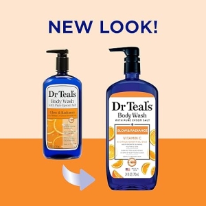 Dr Teal's Body Wash with Pure Epsom Salt, Glow & Radiance with Vitamin C & Citrus Essential Oils, 24oz (Pack of 2) - Image 2