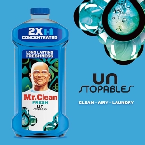 Mr. Clean All Purpose Cleaner, Floor Cleaner for Mopping Home, Bathroom, & Kitchen, Cleaning Liquid for Mop & Bucket, Cleaning Supplies, Multi-Surface Dilutable, Unstopables, 41oz - Image 2