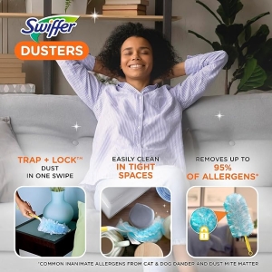 Swiffer Dusters Refill for Cleaning, Feather & Microfiber Duster Disposable Alternative, for Dusting Furniture, Blinds, Ceiling Fans, Walls, Helps Remove Allergens, Unscented, 18ct - Image 3